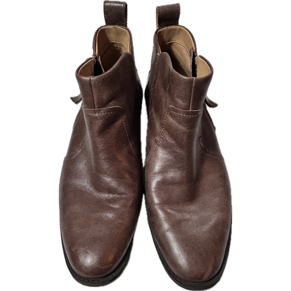 UGG Aureo 1098314 Women's 10 Brown Leather Side Zip Ankle Boots Booties